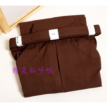 Export Japanese Brown Brown samurai juhedo clothing canvas kendo pants skirt thick male kimono