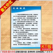 Warehouse system factory system regulations wall chart responsibility wall chart Post display board placard customized