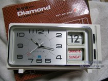 All copper movement 93 years of production white shell double calendar diamond brand mechanical alarm clock export British and French inventory New