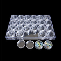 New plastic storage box pigment box beaded box storage box 24-pack transparent round bottle cosmetic box factory direct sales