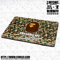BAPE green camouflak with non-slip cloth face rubber mouse pad trending tide sign mouse pad thick 5mm
