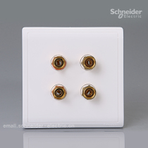 Schneider Fengshang series authorized two-position four-hole audio socket (white)