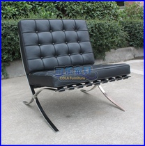 CL3001 units-imported black leather Barcelona chair single sofa
