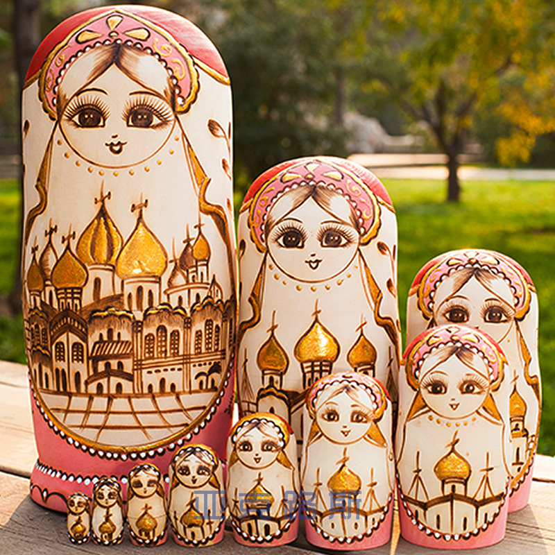 (YAKELUS) Akrus authentic basswood original gift Russian doll 10 Layer 1068