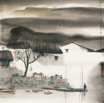 Autumn Water Family Yang Mingyi Celebrity calligraphy and painting Chinese painting office Living Room 40 * 39cm