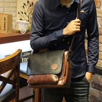 Hong Kong IT leather Korean version cross fashion trend mens bag shoulder bag shoulder bag casual mens backpack