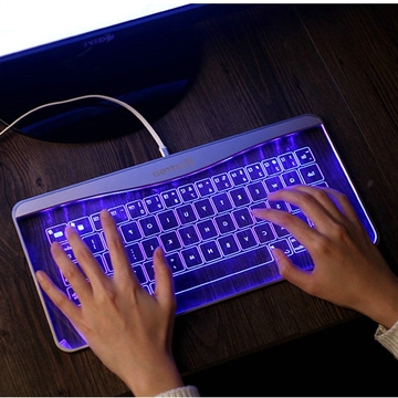 bastron玻璃键盘触控防水触摸透明键盘个性游戏办公手势控制键盘