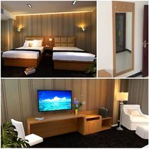 Beijing Express Hotel Hotel guest rooms become a complete set of furniture soft bag bed frame box Computer desk TV cabinet