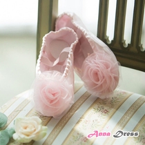 South Korea imported children and girls baby dance practice shoes professional ballet cat paw shoes light pink satin dancing shoes