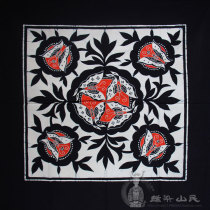  Guizhou Miao Batik crafts coffee table cloth Batik small square tablecloth harmonious group flower 90*90cm