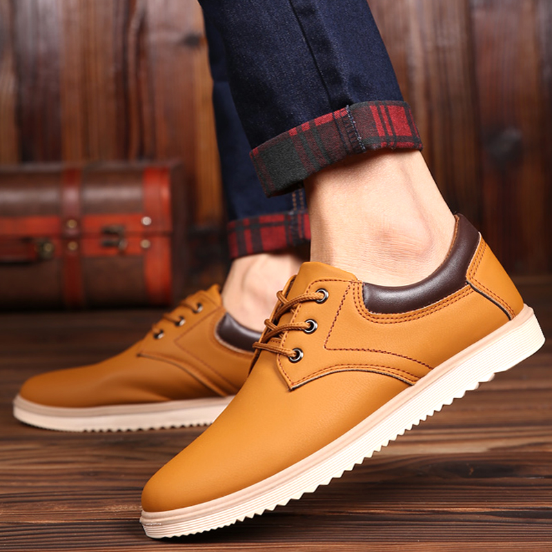 2023 Autumn New Men's Casual Shoes Waterproof and Anti slip Korean Edition Work Dress Shoes Low Top Shoes Tidal Leather Shoes