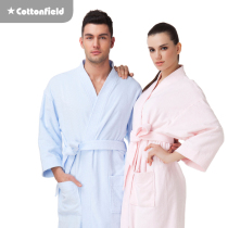 Cotton field cotton pure color bathrobe Europe and America simple fashion bathrobe couple single piece BR211