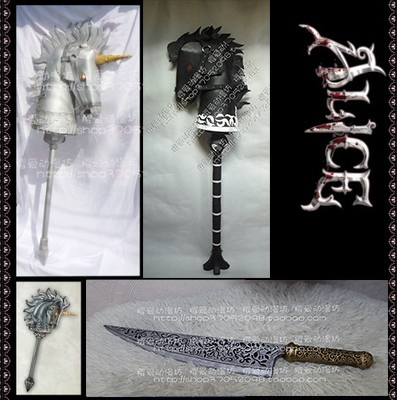 taobao agent COS props custom -made Alice crazy return to smash cut cut dagger unicorn weapon black horse