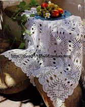 Customized European pure handmade crocheted hollow square tablecloth woven placematte coasters table flag 5