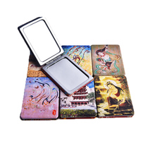  Dunhuang Sand Painting Museum Dunhuang Feitian characteristic rectangular double-sided portable small mirror makeup mirror Portable beauty mirror