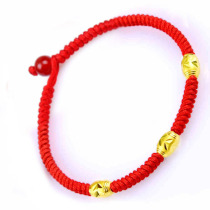 k gold Ben life year red rope anklet 18k genuine gold red rope anklet men and women transport beads red rope anklet couple
