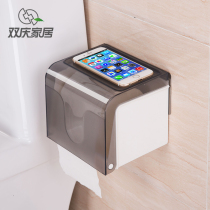Toilet paper towels box free of punch solid paper suction cups Home suction wall Toilet Cute Toilet Paper Box Waterproof