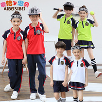 Primary and secondary school uniform Class suit Summer suit Kindergarten garden suit Summer suit Short sleeve summer childrens sports suit