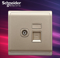 Schneider Electric Switch socket TV computer socket Network cable Weak panel Fengshang gold