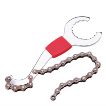Bicycle multi-function wrench integrated central shaft wrench flywheel fixed wrench tail hook wrench three-in-one tool