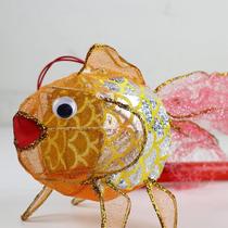   Mid-Autumn Festival Lantern Festival Traditional handicraft production printed gold cloth goldfish lantern portable decorative animal lantern