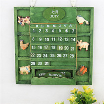 zakka Mediterranean Village Calendar Mini Bilingual Wooden Perpetual calendar Wall calendar
