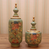 American pastoral decoration jar Retro creative storage jar European ceramic home decoration handicraft ornaments