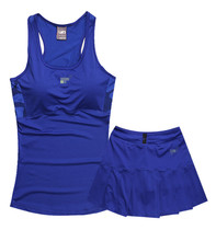 Hot summer womens tennis skirt suit Womens sleeveless fitness vest culottes suit dance dance pant skirt