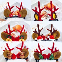 10 pairs of Christmas hairpin decorations Elk Santa Antlers childrens cute kindergarten activities Christmas hairpin