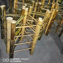 There is a hot pot frame old square bamboo art factory shop fixed processing base hot pot bamboo frame bamboo tripod