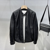 2021 autumn esp new men Korean fashion fashion short leather jacket casual stand collar leather jacket