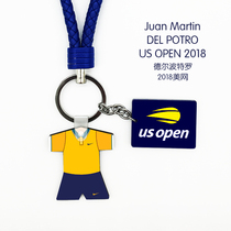 Del Potro DelPotro2018 US Open robe with tennis keychain chain lanyard bag hanging decoration