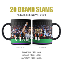 Djokovic Mug 20 Crowns 2021 Wimbledon Grand Slam All Black Tennis Ceramic Water Cup Gift
