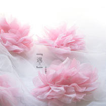 Pink corsage wedding dress decoration flower clothes waist decoration accessories fabric flower diy handmade material