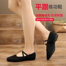 With heel practice Dance Shoes Women Yoga Soft Bottom Adult Classical Teacher Shoes Low Heel Body Belly Leather Ethnic Soft Bottom Shoes