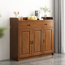 Solid wood shoe cabinet home entrance door outside door 3 Door 4 door large capacity four door balcony storage storage hall cabinet