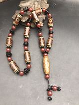 Tibetan natural genuine nine-eyed three-eyed Tianzhu Old Agate chalcedony Tianzhu Necklace Bracelet cinnabar genuine pendant
