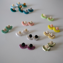 DER WALD metal wire hook peel embroidered ear clip French classic TAMAS wind