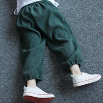 Male and female child baby anti-mosquito pants slim fit children dress trousers air conditioning pants summer radish pants light cage pants tide