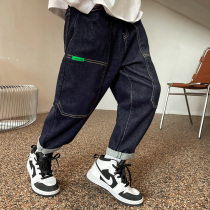 Boys spring clothing jeans 2022 new exploits childrens spring pants CUHK Scout chic trendy spring and autumn
