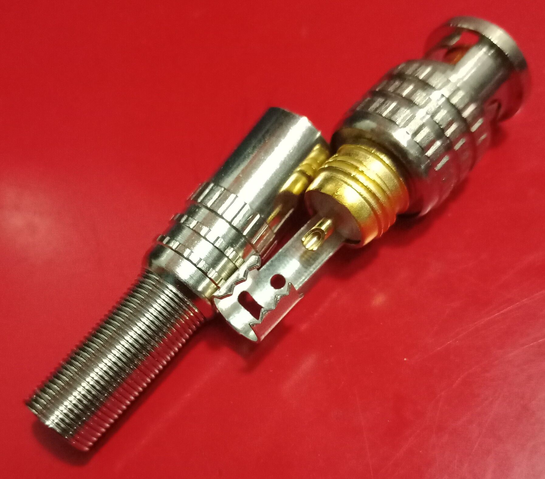 焊接bnc头监控接头视频接头摄像机接头q9头铜芯镀金加奈美