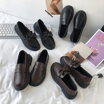 Summer thin black small leather shoes female English style Japanese jk Hepburn wind Joker 2021 new spring and autumn shoes