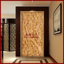Yongshun sandstone Large animal sculpture Round sculpture Sandstone relief mural Flower and fruit relief living room background wall stone insulation