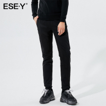 Yiyang padded down down pants men wear outdoor warm toe casual trousers autumn and winter models plus velvet sports pants