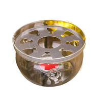 Round glass warm tea base warm tea warm tea heater heat-resistant glass candle heat insulation base