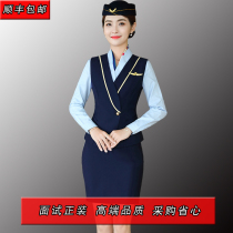 Stewardess uniform Interview formal dress female slim flight attendant professional suit suit beautician work clothes Business reception tide