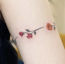  Miss cat small fresh painted flower arm garland tattoo sticker waterproof and long-lasting