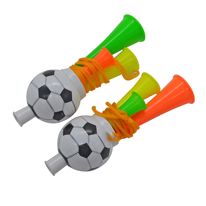 プラスチック 3 トーンホーンゲーム応援おもちゃ子供用サッカーホイッスル小道具ストラップ付き