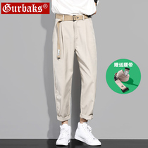 Summer new casual pants mens loose nine-point trend brand wild straight Korean version suit ins long pants