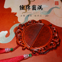 {Round and round full} red sandalwood wedding pair red wood comb mirror suit wedding dowry wedding comb